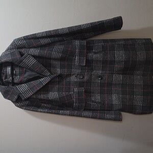 Black and Red Checkered Coat